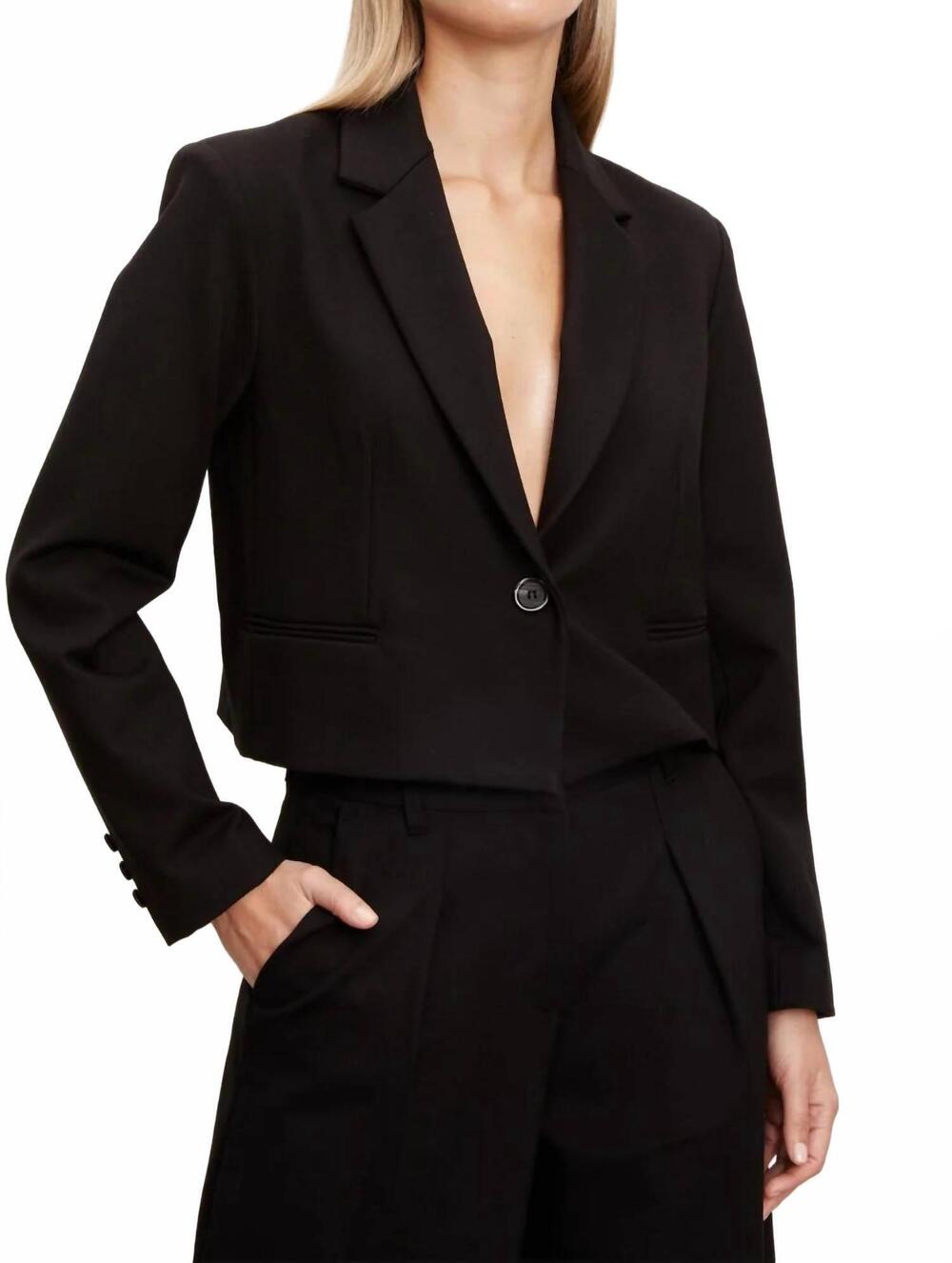 NEW VELVET BY GRAHAM & SPENCER anya blazer in black